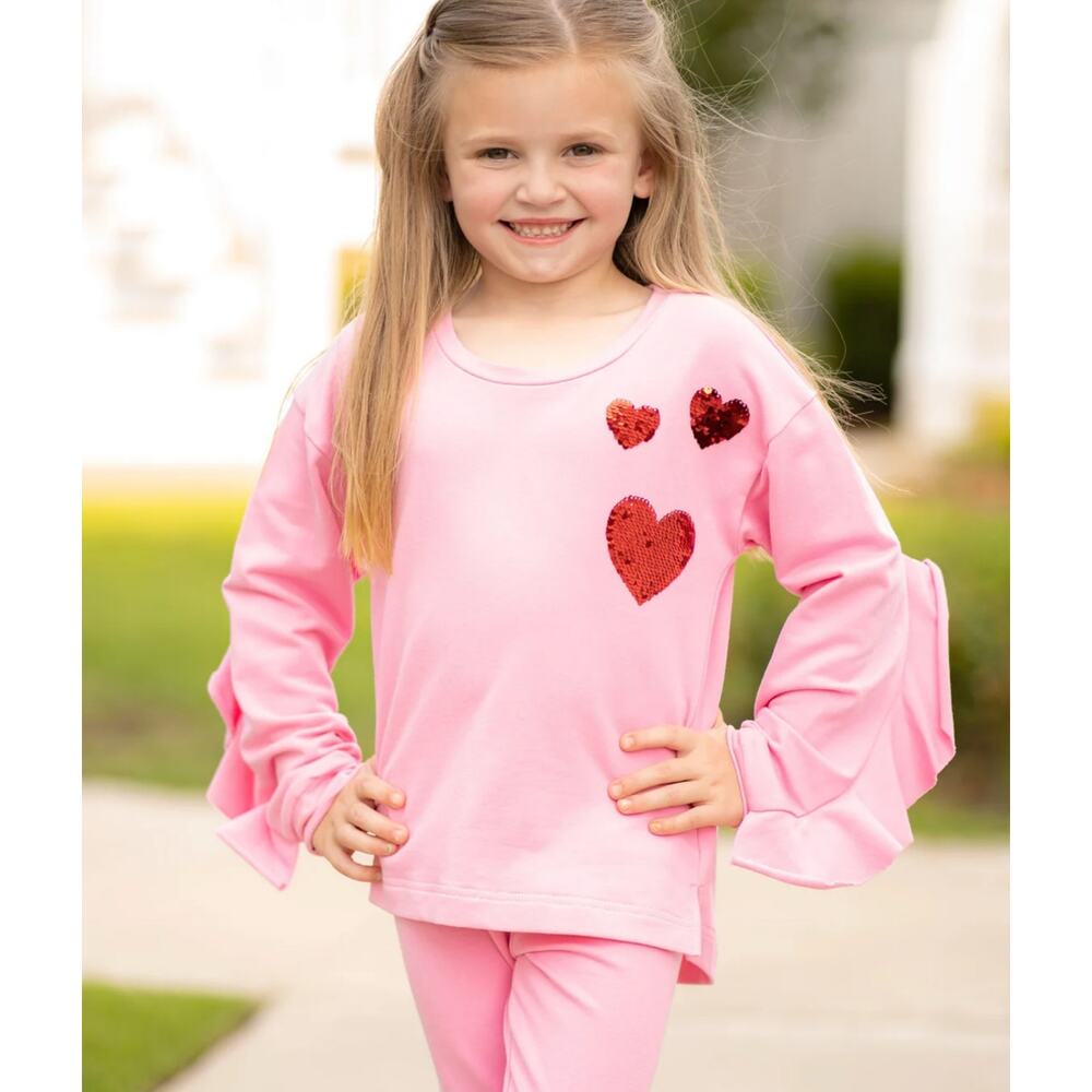 THE YELLOW LAMB Tabby Top with Hearts‎ NWT size 8